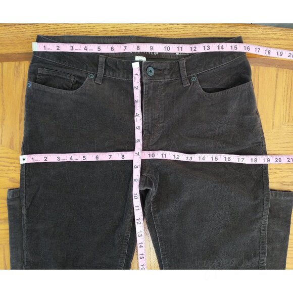 Sonoma Corduroy Pants Sz 8 Petite Brown Mid Rise Demi Bootcut Classic Equestrian - Picture 6 of 14